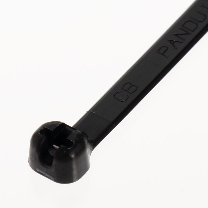 Panduit BT2S-M0 Dome-Top Barb-Ty 8" Cable Tie with Stainless Steel Barb, Indoor/Outdoor, UV/Weather-Resistant Nylon 6.6, 50 Lb. Tensile Strength, Cord Management, Black (Pack of 1000) - Image 2
